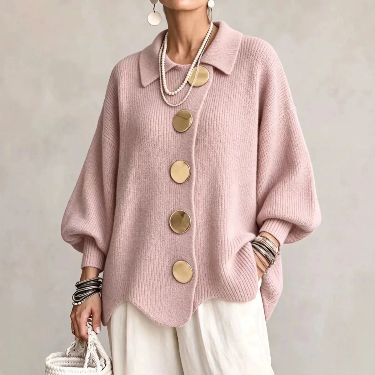 Eleanor | Gold-Button Cardigan