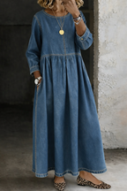 Zephyrelles | Vintage Denim Maxi Dress