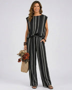 Alessia - Elegant two-piece striped set